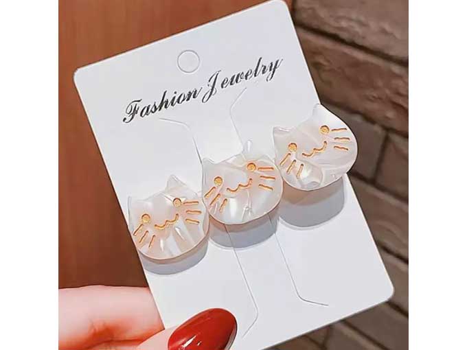 猫ヘアクリップ ホワイト