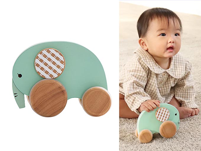 レトロモダン ぞうさんのプッシュトイ