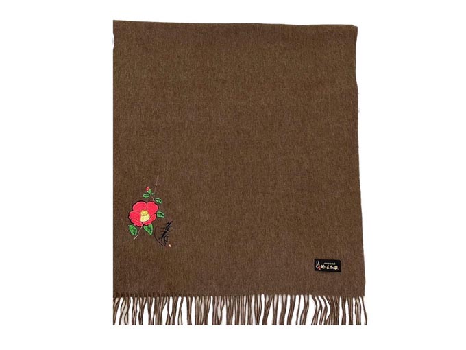 刺繍入りストール(カシミヤ100％)