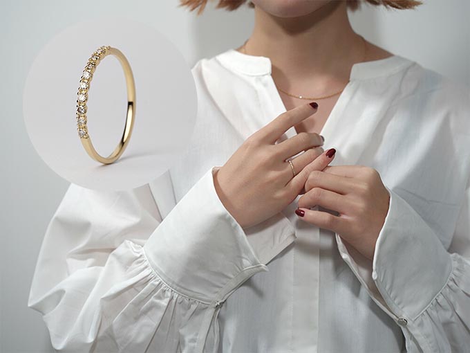 K18 ダイヤモンド エタニティ リング