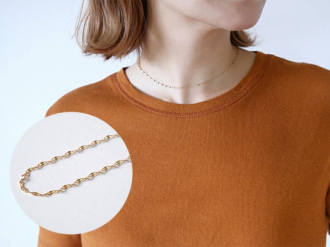 K18 エクレア ネックレスチェーン 1.6mm