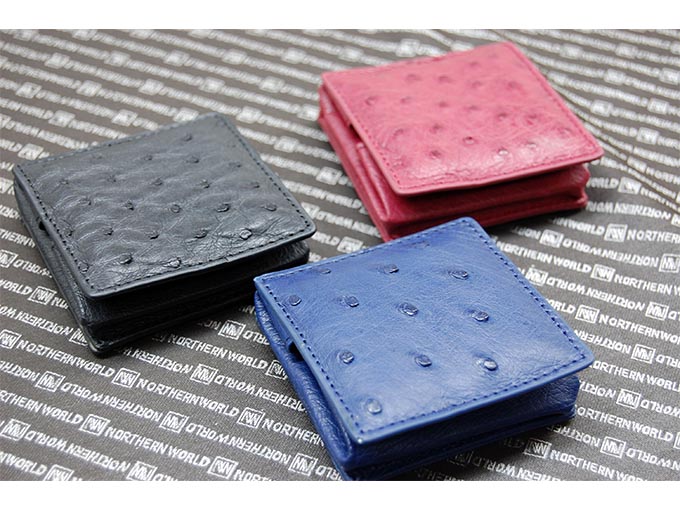 オーストリッチ革　コンパクト小銭入れ