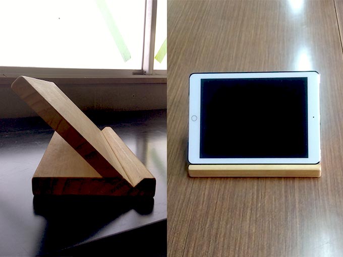 木製アイパッド立て