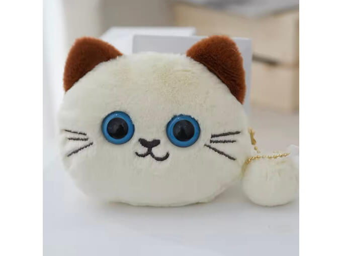 猫好きにはたまらないグッズのシャム猫顔ポーチ
