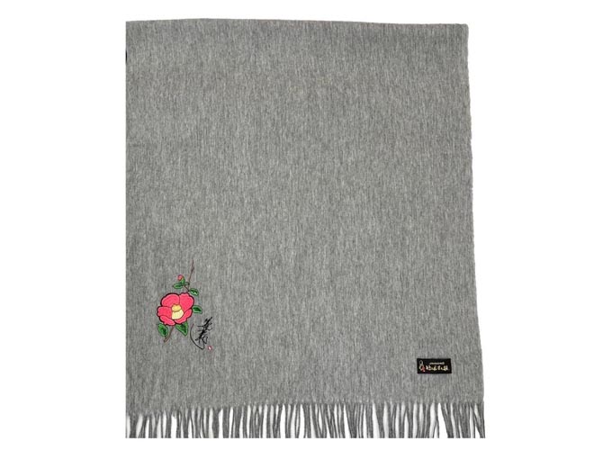 刺繍入りストール(カシミヤ100％)