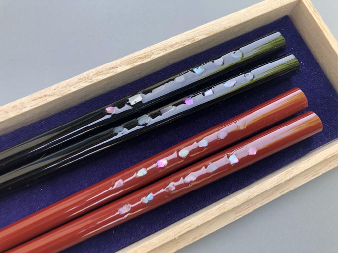 うるし塗り箸　黒と朱