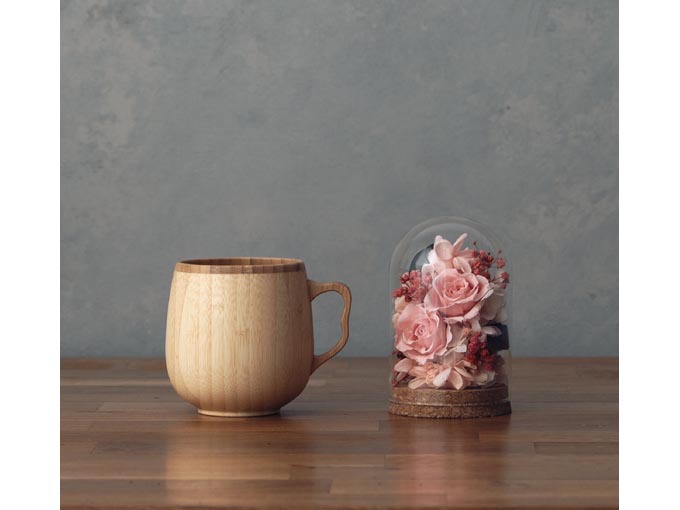 フラワーギフト+名入れができるカフェオレマグカップ