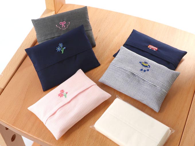 もらって嬉しい手作り布小物で初心者におすすめの刺繍入りティッシュケース