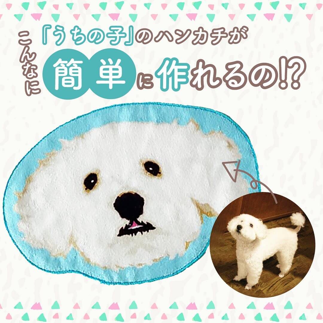 【セット商品】デザイン+お顔のタオルハンカチ ダイカットの画像