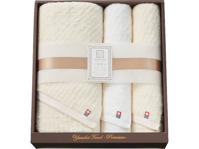 やさしいたおる　ロングバス・フェイスタオルセット ベージュ