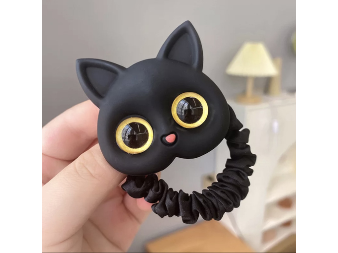 黒猫ヘアゴム
