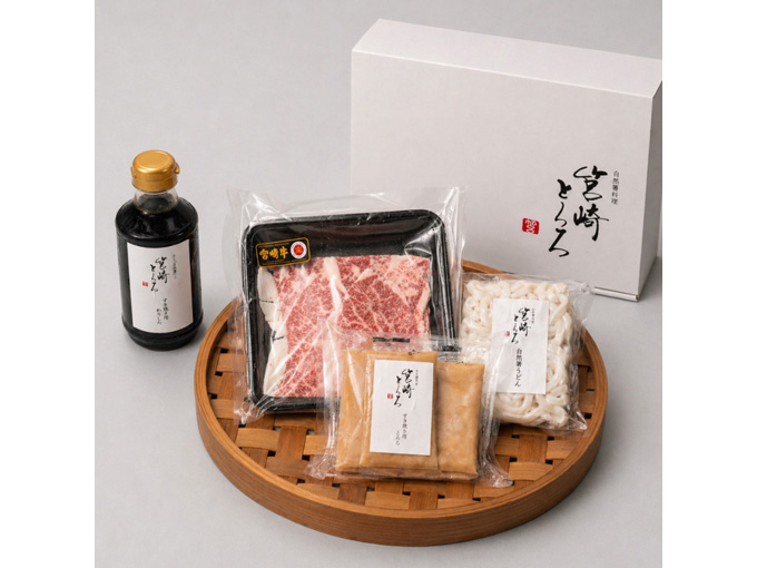 とろろすき焼きセット　化粧箱入り 2人前