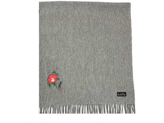 刺繍入りストール(カシミヤ100％)