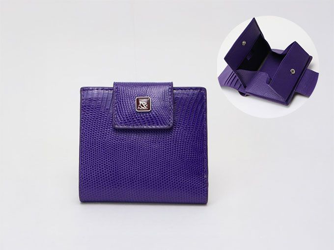 リザード/牛革 ふたつ折れ札入れ