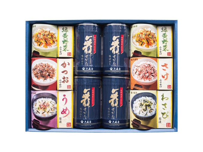 3タイプのふりかけにお茶漬けや味のりが付いたバラエティセット
