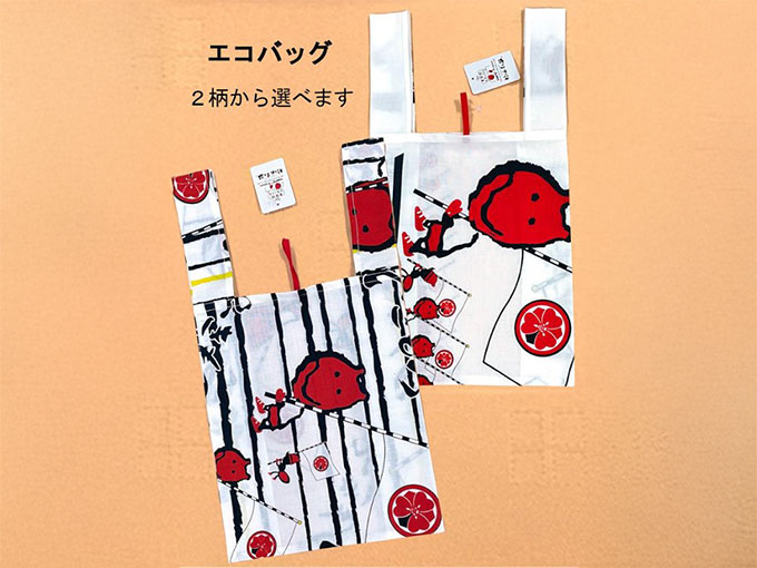 仕立屋甚五郎のオリジナルキャラクターのかばがデザインされたエコバッグ