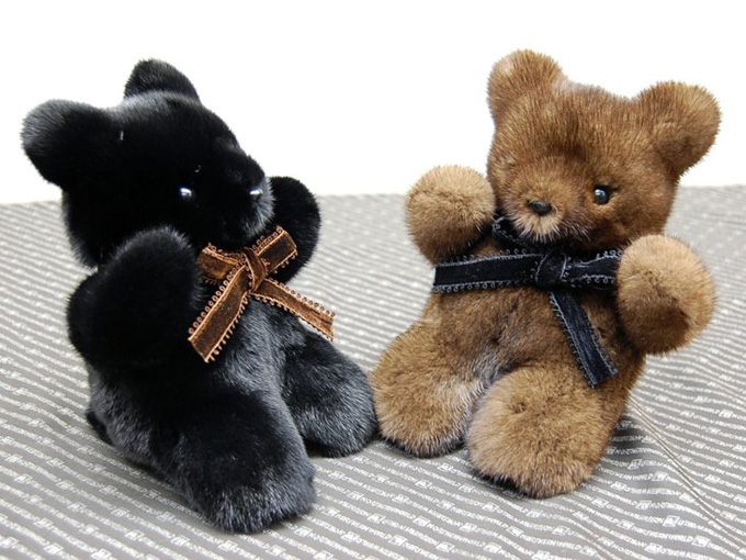 高品質のミンクを使用したクマのぬいぐるみ