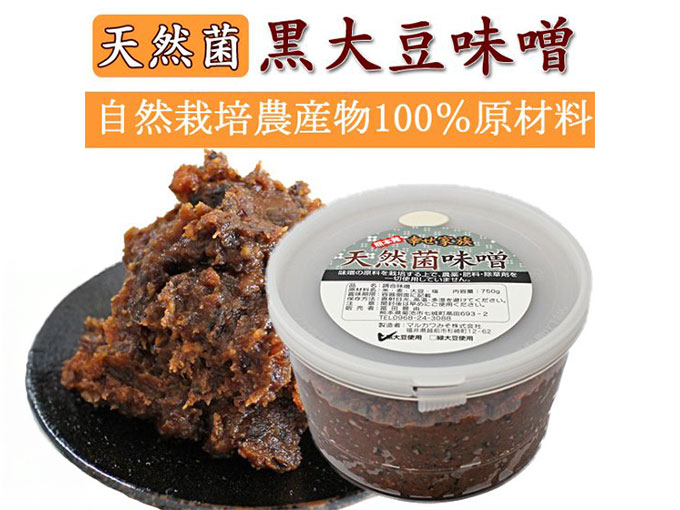 黒豆を蔵付き天然菌で10ヵ月以上天然醸造した黒大豆味噌
