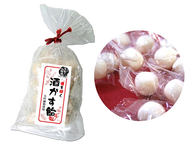酒かすを使って作られた飴