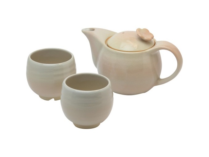 萩焼　姫土　茶の間セット(茶コシ付)