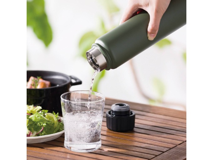 炭酸兼用 真空断熱ステンレスボトル 500ml カーキグレー