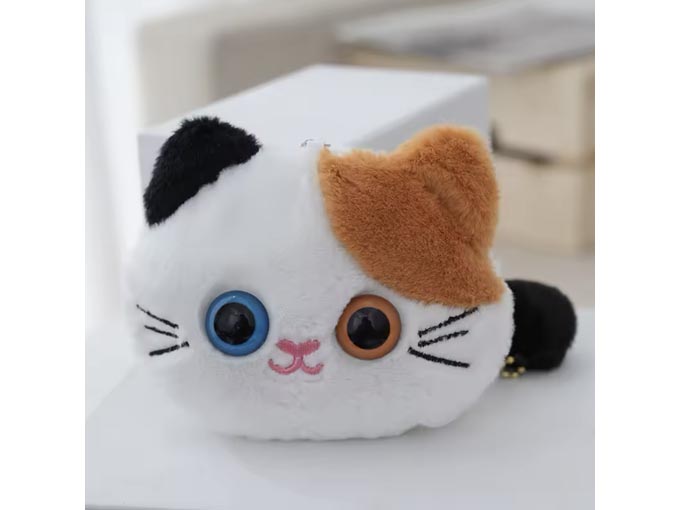 猫顔ポーチ　三毛