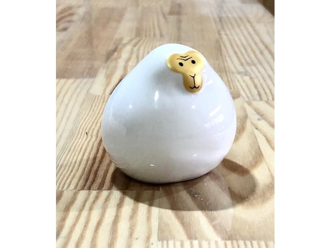 錦干支置物 白だるま(猿)