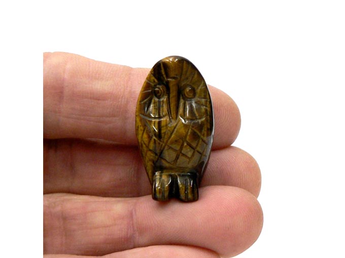 天然石 タイガーアイ ふくろうの彫刻品