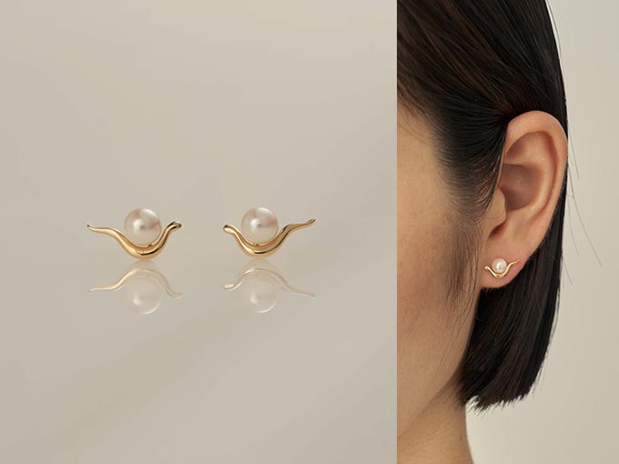 K18 ベイ パール ピアス