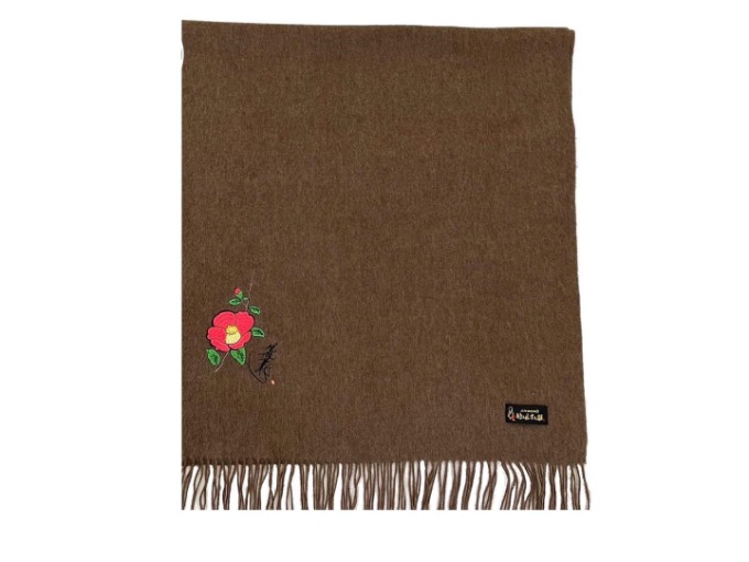 刺繍入りストール(カシミヤ100％)