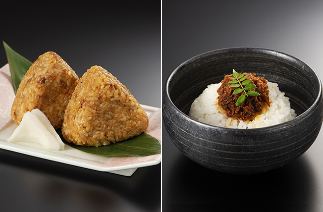 鯛あら煮のおにぎりと鯛あら煮ご飯