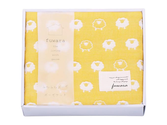 六重織ガーゼひざかけ イエロー