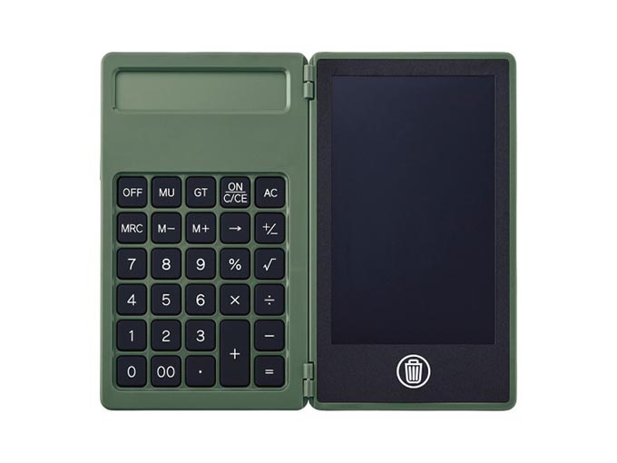 電卓つき電子メモ オリーブ