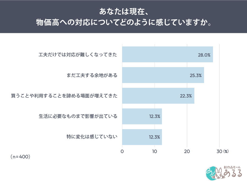あなたは現在、物価高への対応についてどのように感じていますか。