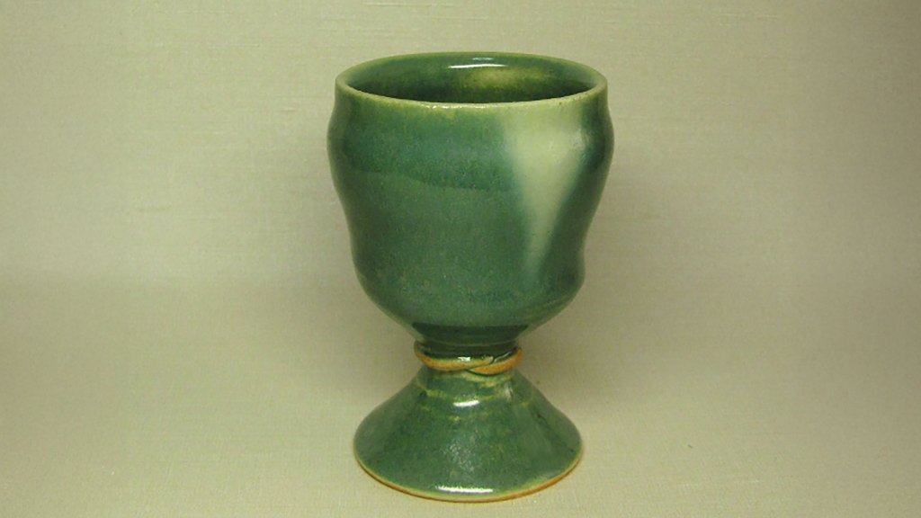 【たぬき窯陶芸工房 すべて手作りの一点もの】「玉釉 高盃（大）桐箱付き」