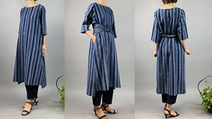 伝統工芸をワードローブに、職人が一点ずつつくる藍染ワンピースの画像