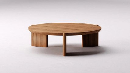 【強さにこだわったハンドメイド】オーク無垢材 ラウンドコーヒーテーブルの画像