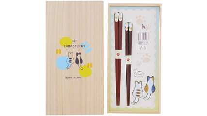 【かわいい猫が食卓に癒しをプラス】箸置き付夫婦箸「ねこづくし」の画像