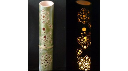 手作り感が癒しの世界を作り出す。優美な雰囲気の竹灯籠“竹灯り（チョウ）”の画像