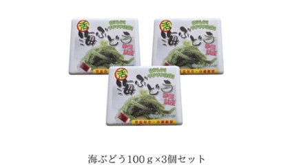 ぷちぷちの上品な食感。いつでも摘みたての新鮮さが魅力の“海ぶどう 100g×3個セット”の画像