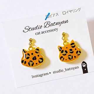 ヒョウ柄ピアス*ブラウン