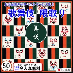 歌舞伎 隈取り 小ふろしき 50cm 綿シャンタン 名入れ無料 日本製 の画像