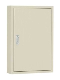 B16-33・盤用キャビネット（露出形 木製基板付 片扉）ライトベージュ塗装 フカサ160mm　【日東工業】の画像