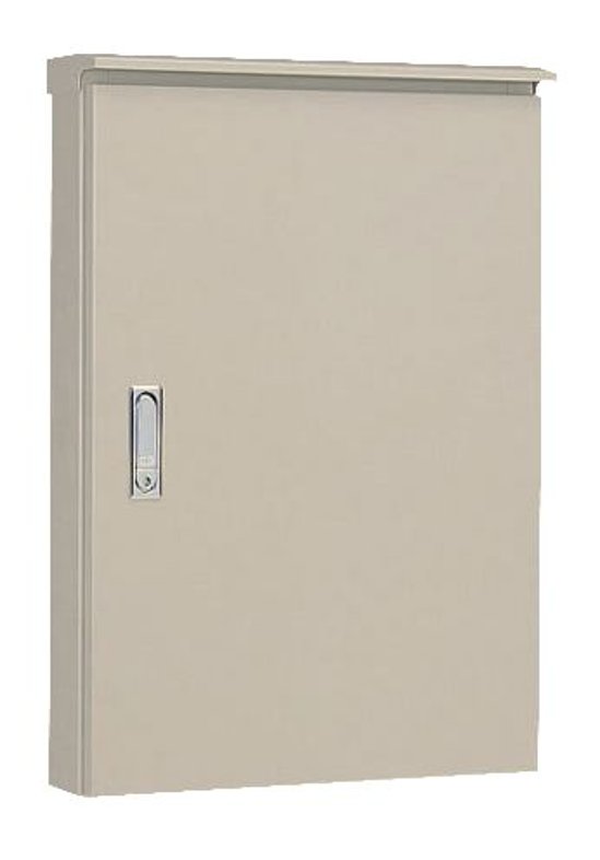 OR16-56 屋外用制御盤キャビネット（水切構造 防塵 防水パッキン付 鉄製基板付 片扉）ライトベージュ塗装 フカサ160mm  日東工業画像