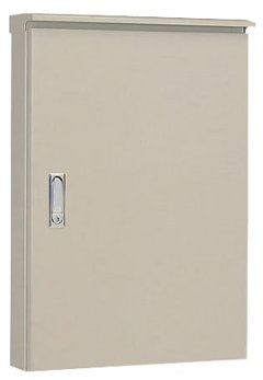 ORB20-1414-2 屋外用制御盤キャビネット（水切構造 防塵 防水パッキン付 木製基板付 両扉）ライトベージュ塗装 フカサ200mm  日東工業の画像
