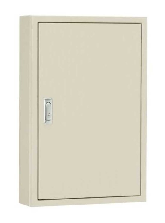 S16-87-2・盤用キャビネット（露出形 鉄製基板付 両扉）ライトベージュ塗装 フカサ160mm　【日東工業】画像