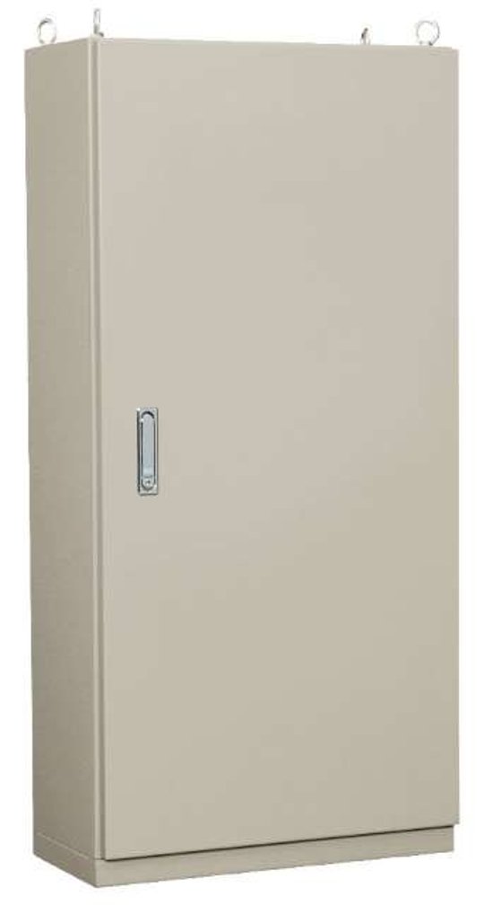 E35-710A・自立制御盤キャビネット（基台付 鉄製基板付 片扉）ライトベージュ塗装 フカサ350mm　【日東工業】画像
