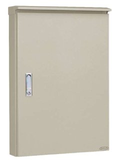 SOR30-1010-2 ステンレス屋外用制御盤キャビネット（水切､ 防塵 防水パッキン付 鉄製基板付 両扉）ライトベージュ塗装 フカサ300mm 日東工業の画像