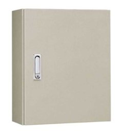 RA12-45C 制御盤キャビネット（水切構造 防塵 防水パッキン付 鉄製基板付 片扉）クリーム塗装 フカサ120mm　日東工業の画像