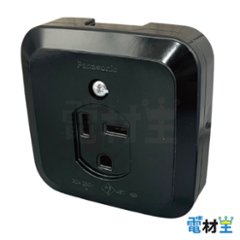 WK3730B 小型接地2P30A角型コンセント 250V ブラック Panasonicの画像